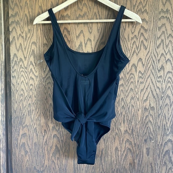 Fabletics Scoop Neck Tie Back Black One-Piece Swimsuit - Picture 5 of 8